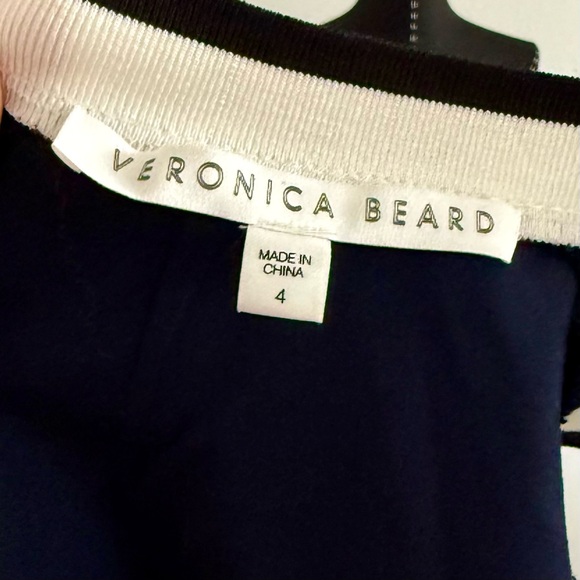 Veronica Beard Blue and White Sheath Dress with Slit - Picture 7 of 7